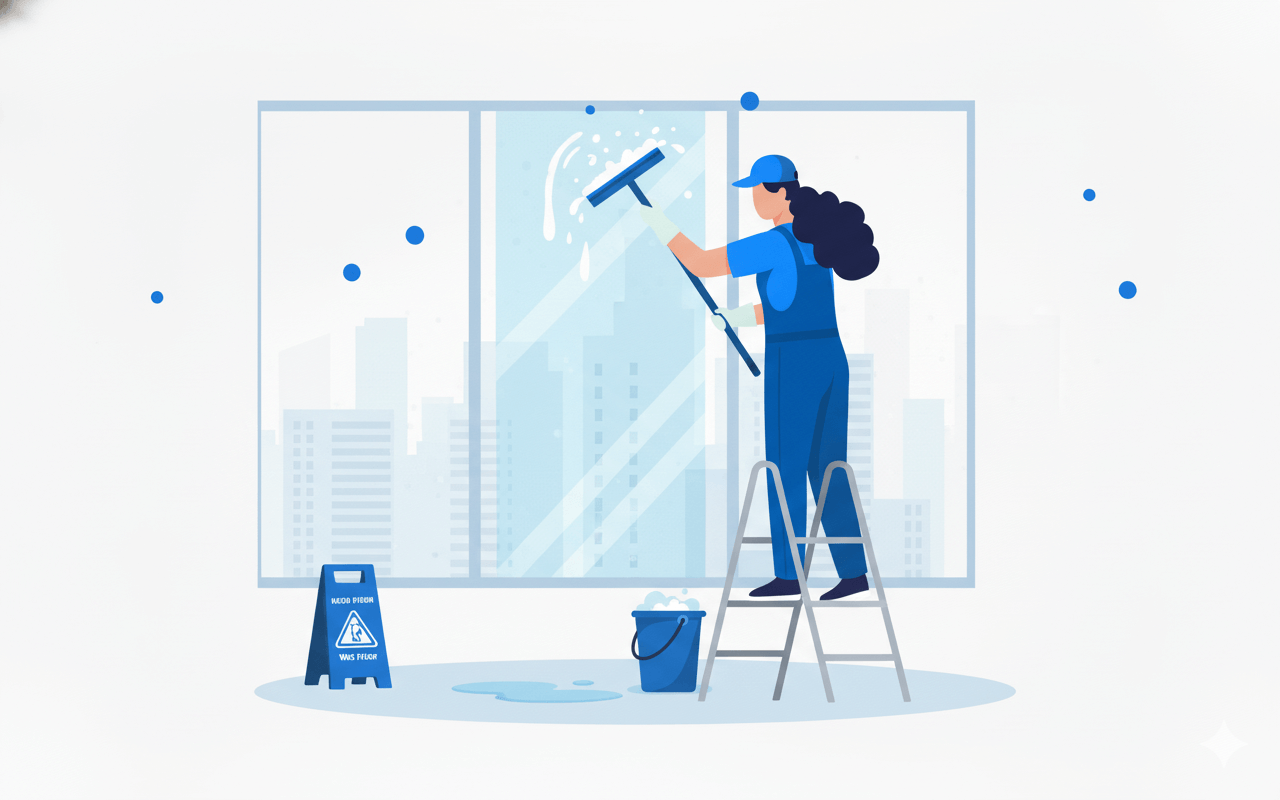 sprzątanie okien w biurze